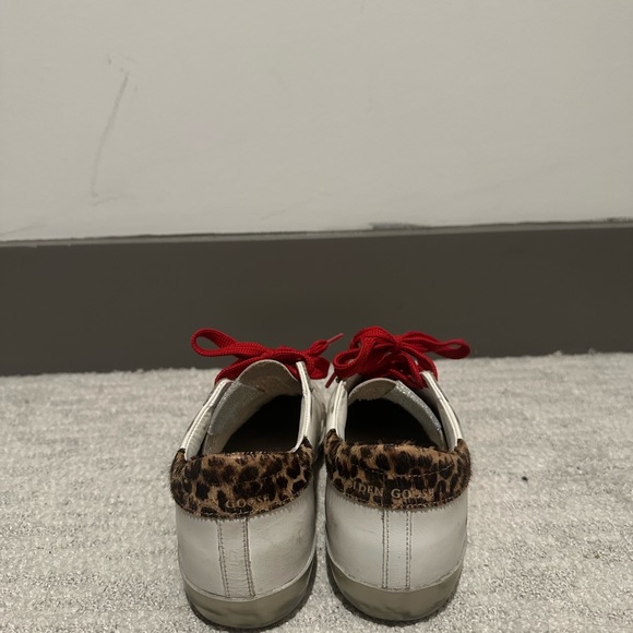 Golden Goose Super Star Red Laces Leopard Heel Tab - Picture 3 of 6